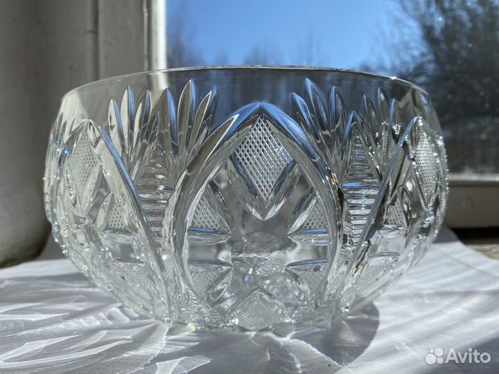 Ваза (салатник) из чешского хрусталя