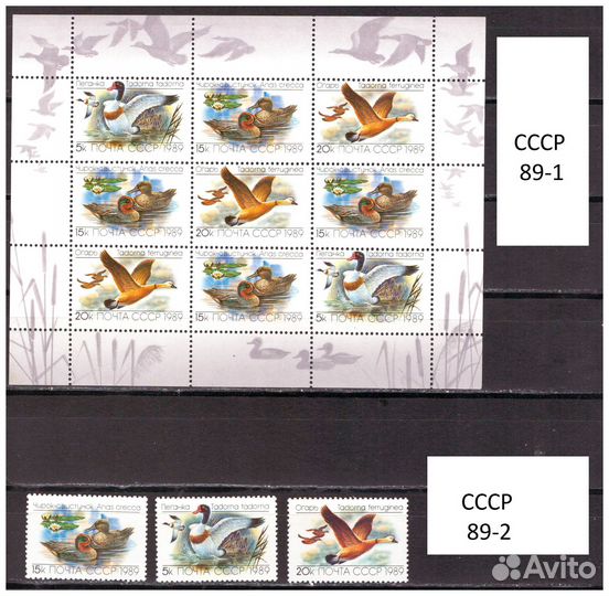 Птицы. (Подборка:марки, блоки, малые листы )