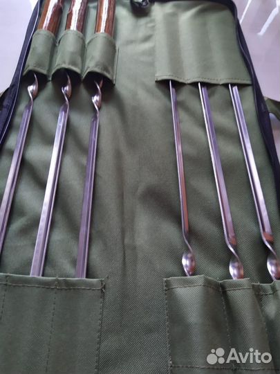 Набор шашлычный в футляре 6 шампуров