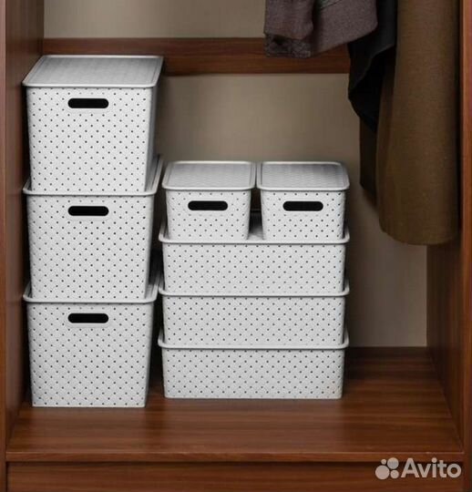 Набор 6 шт корзины / коробки с крышками 3 7,5 14 л