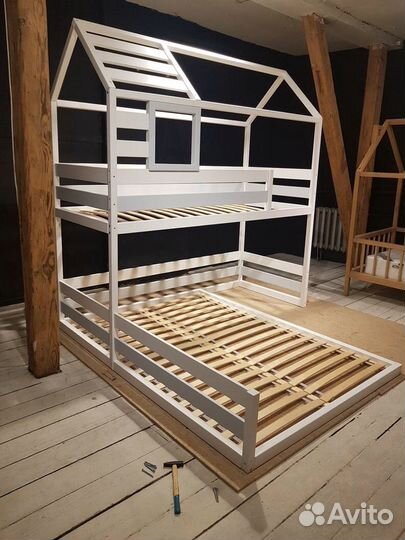 Кровать Детская двухярусная комод Лестница дерево