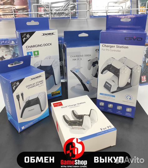 Зарядная станция для двух геймпадов PS5