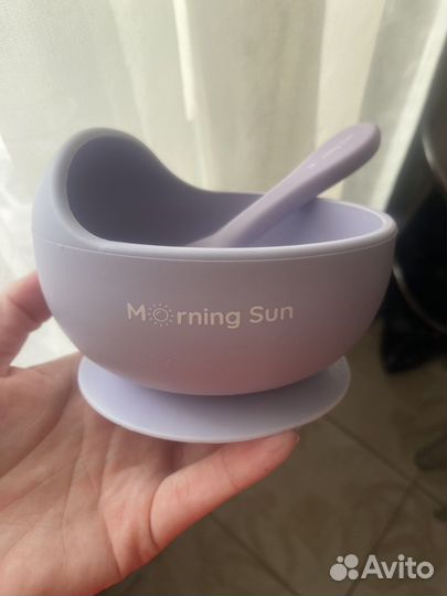 Силиконовая тарелка с ложкой