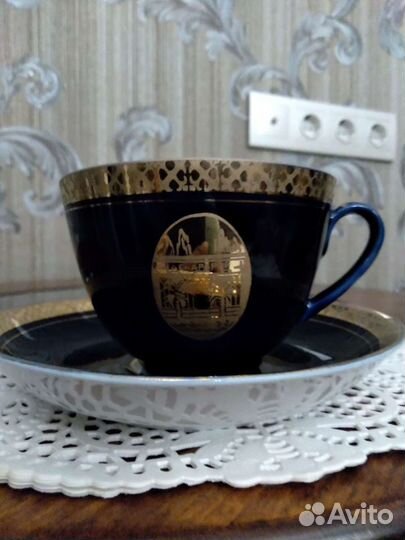 Чайная пара лфз кобальт с дарственной надписью