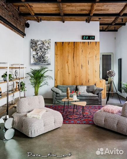 Картина лофт на холсте живопись Слон