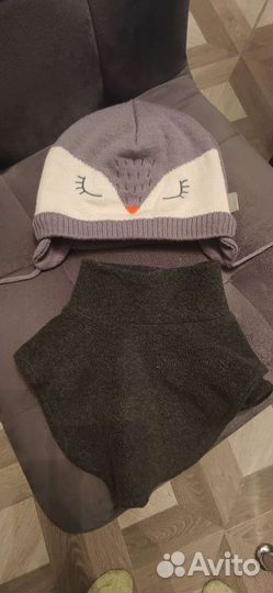 Шапка lassie+манишка зимняя детская 50-52