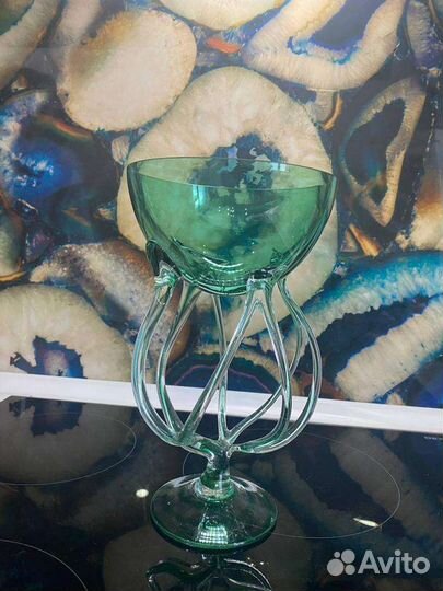 Ваза СССР винтаж из цветного стекла. ар