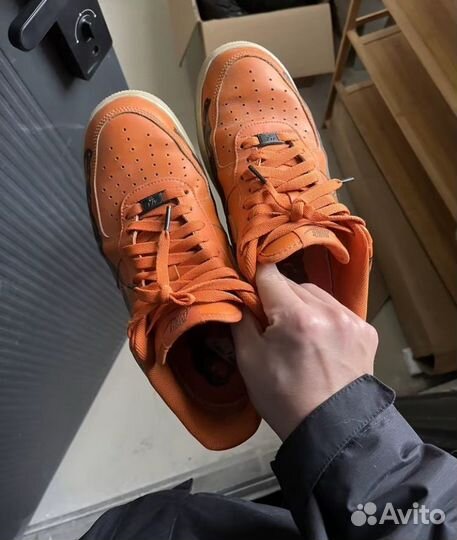 Кроссовки nike air force skeleton orange