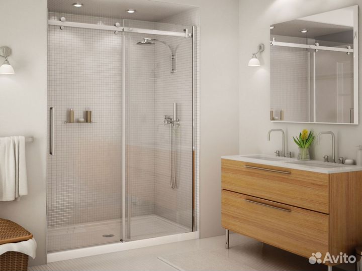 Стеклянные душевые перегородки