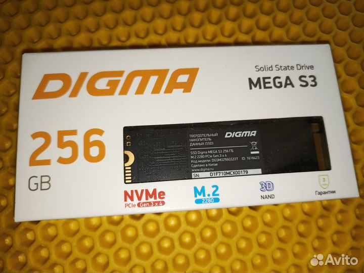 Новый Ssd диск nvme digma Mega S3 256Gb