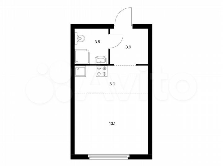 Квартира-студия, 26,5 м², 25/32 эт.