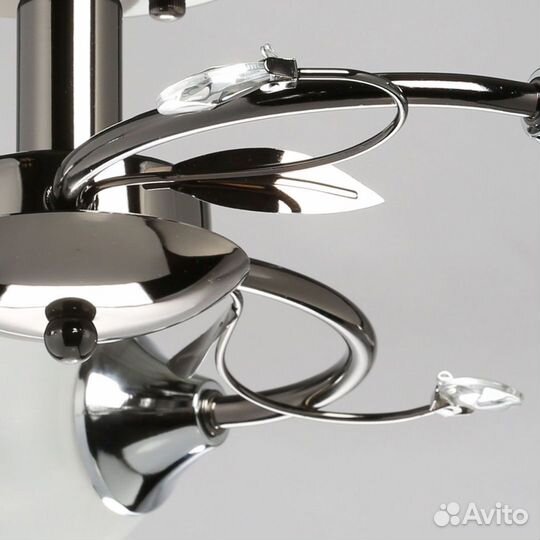 Люстра металл и стекло на кухню современная