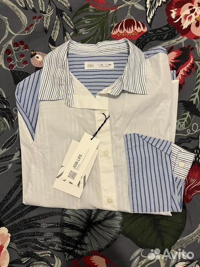 Новая рубашка блузка Zara 10 140 поплин