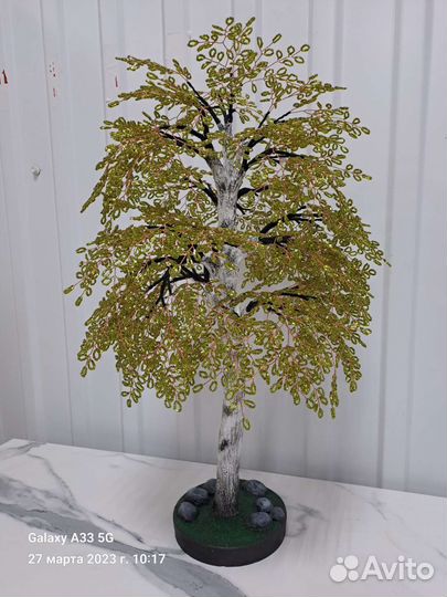 Дерево-береза из бисера