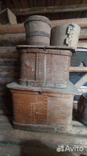 Сундук, короб, ларь лубяной. Ручная работа 19 век