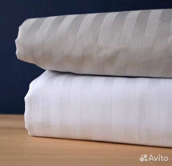 Отельное постельное белье страйп сатин