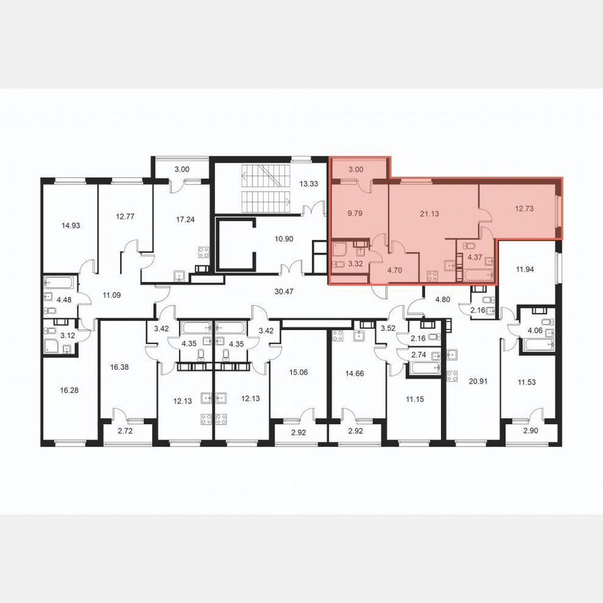 2-к. квартира, 57,5 м², 4/9 эт.