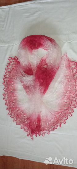 Пуховая шаль 74см-162см ажурный палантин новый