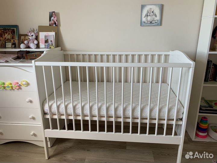 Детская кроватка IKEA smagora с матрасом