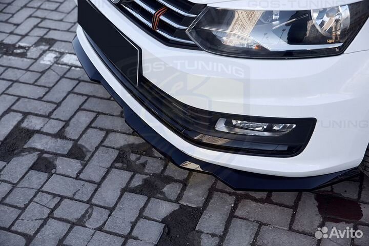 Накладка на передний бампер фольксваген поло