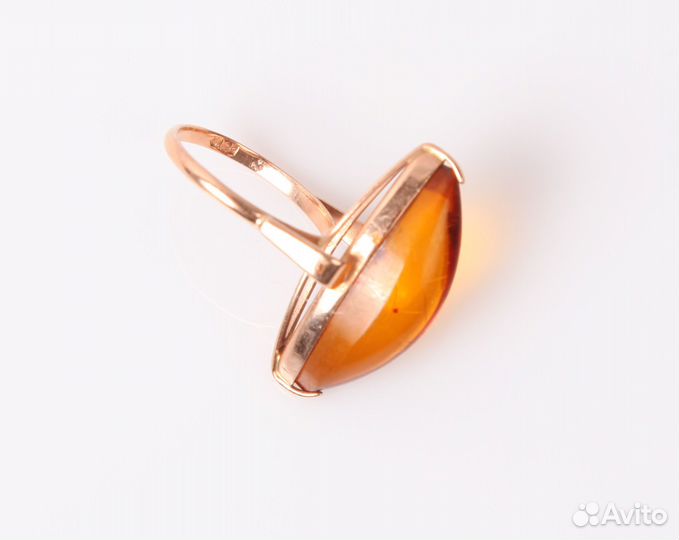 Кольцо Золото СССР природный Янтарь