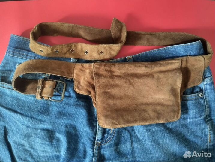 Поясная сумка замша