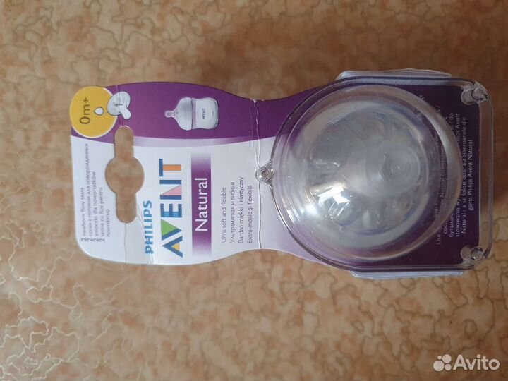Соски бутылочные avent natural 0m+