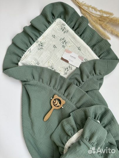 Муслиновый плед с рюшей