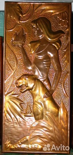 Панно чеканное Маугли