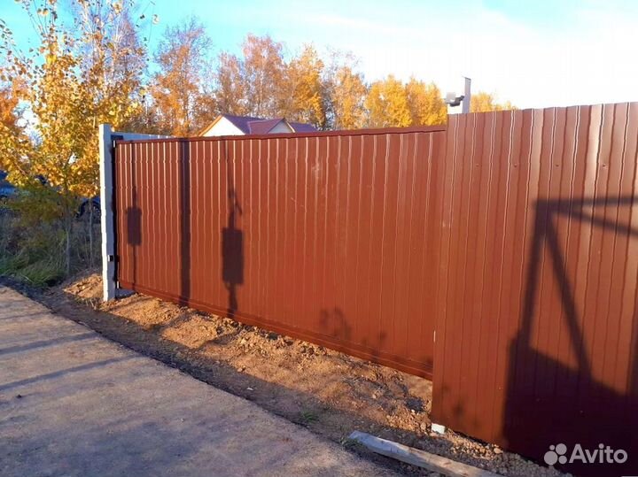 Установка откатных ворот