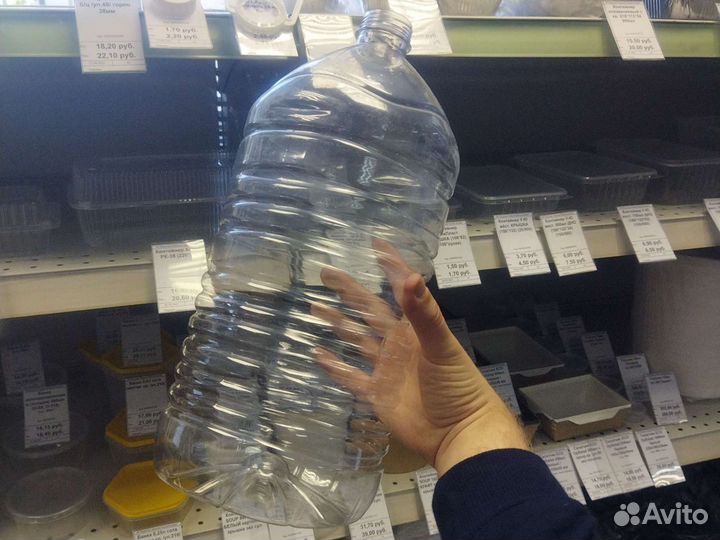 Пэт бутылка 5 л. прозрачная