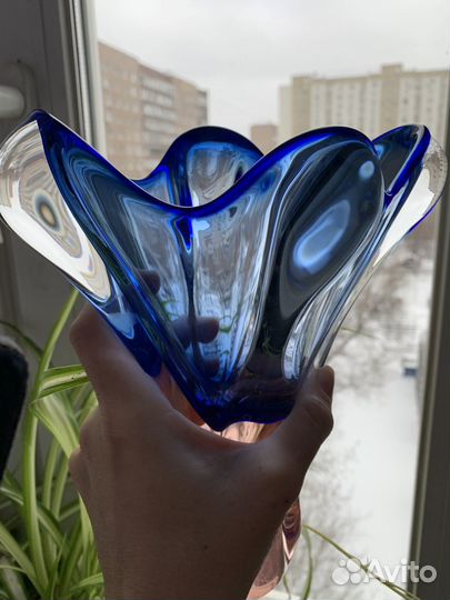 Вазы из цветного стекла чехия