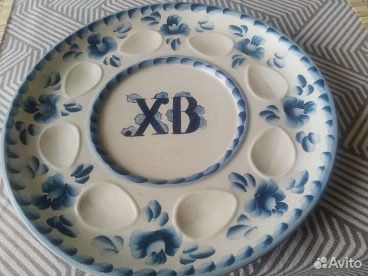 Пасхальное блюдо гжель СССР