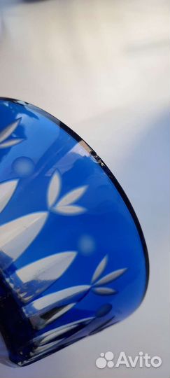 Ваза синее стекло СССР