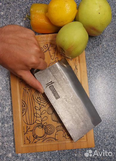 Нож тяпка кованый кухонный