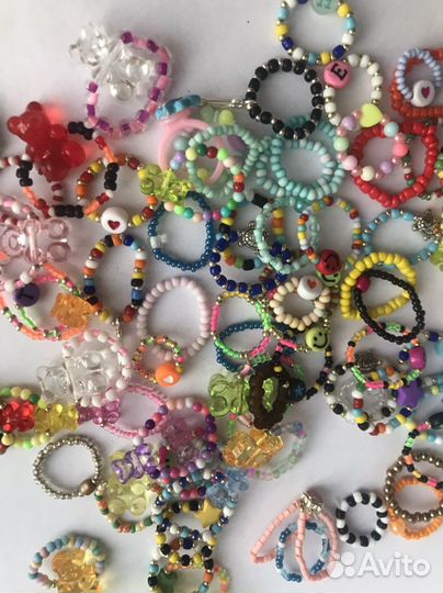 Кольцо из бисера с мишкой