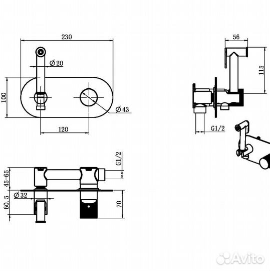 Гигиенический душ Boheme Stick 127-NB