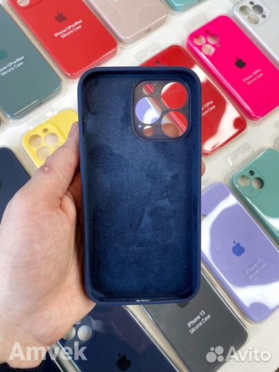 Чехол на iPhone 13 Pro (Защита камеры) Синий