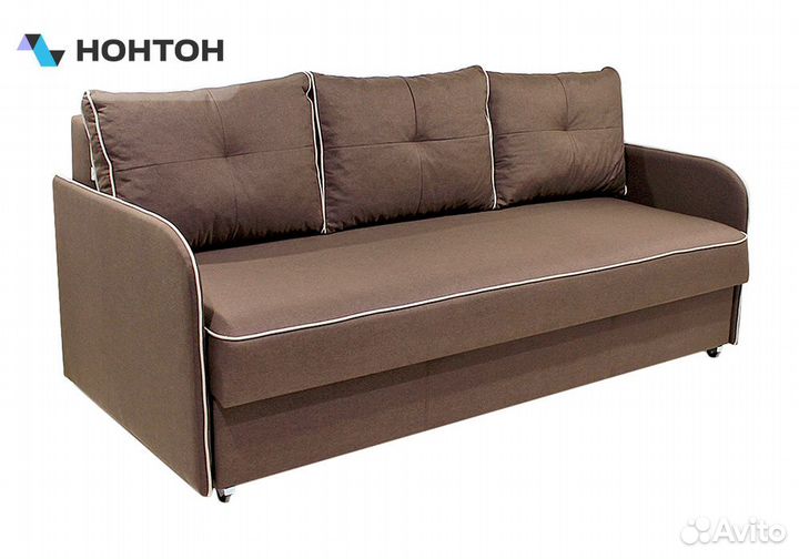 Диван еврокнижка Лозанна велюр коричневый