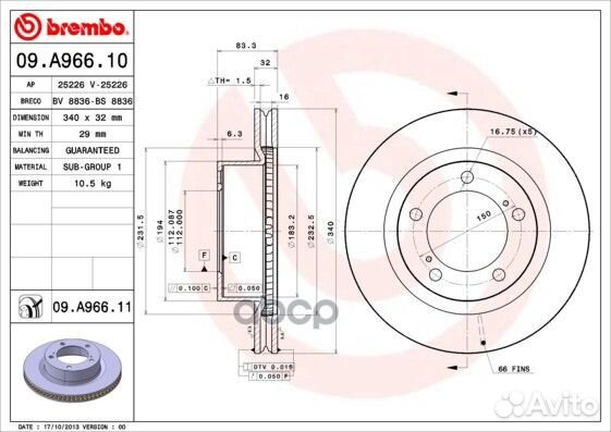 Диск тормозной передн. с уф покрытием lexus LX