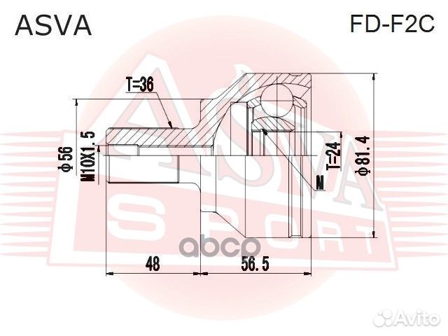 ШРУС внешний перед прав/лев FDF2C asva