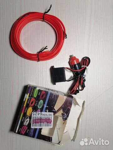 Подсветканеоноваякрасная, в автомобиль. Длина 3м