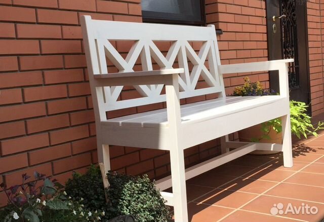 Садовая мебель. Лавка Скамейка деревянная прованс