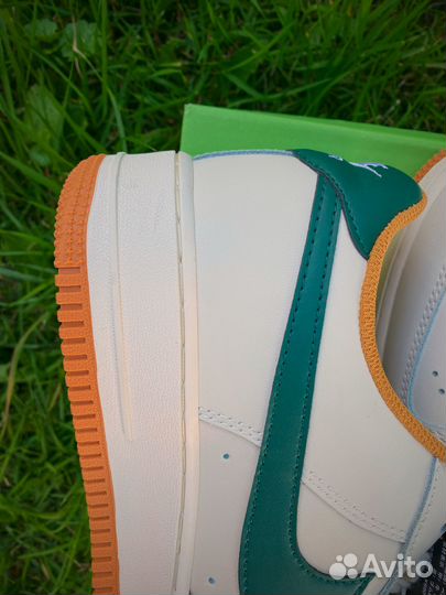 Кроссовки nike AIR force 1 LOW white green brown