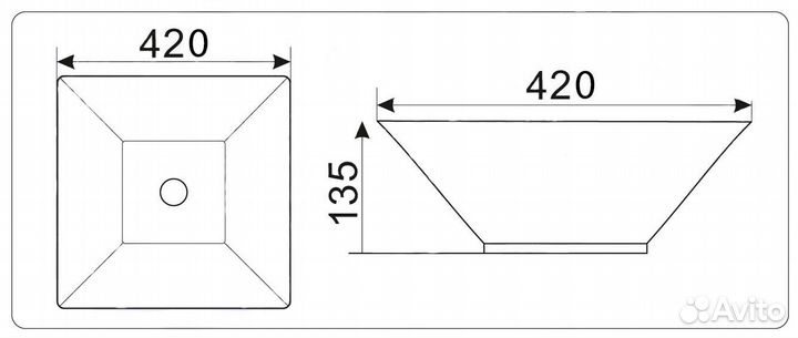 Раковина для ванной CeramaLux MNC 182