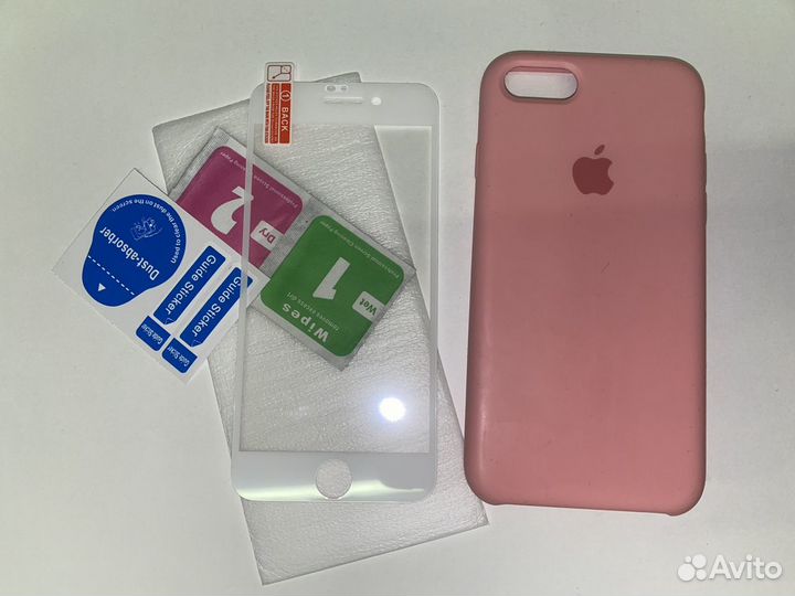 Чехол и стекло на iPhone 7 новые