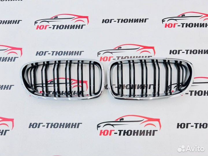 Решетка на BMW 5 F10 в стиле M с хром ободом