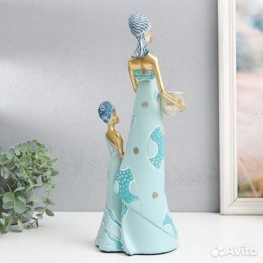 Сувенир полистоун 'Африка - Мать и дочь, с глиняно