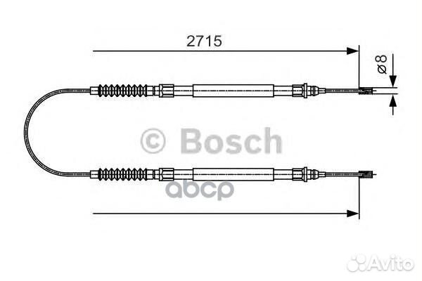 Трос стояночного тормоза зад прав/лев 19874
