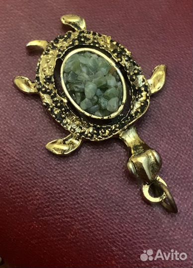 Винтажные броши Сова,кулон черепаха, нифрит